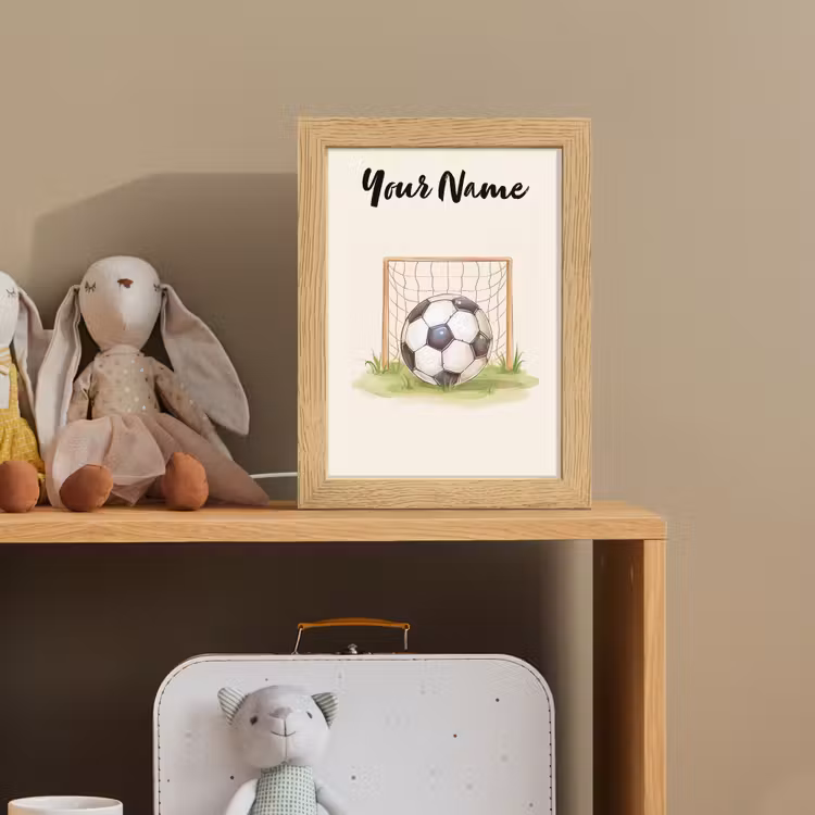 Voetbal - Goal - Gras - Beige Light Box met kabel (Kinderlampje) klein -sfeer2_kind