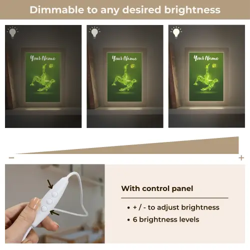 Voetbal - Groen - Omhaal Light Box met kabel (Kinderlampje) klein -USP_dimbaarEN