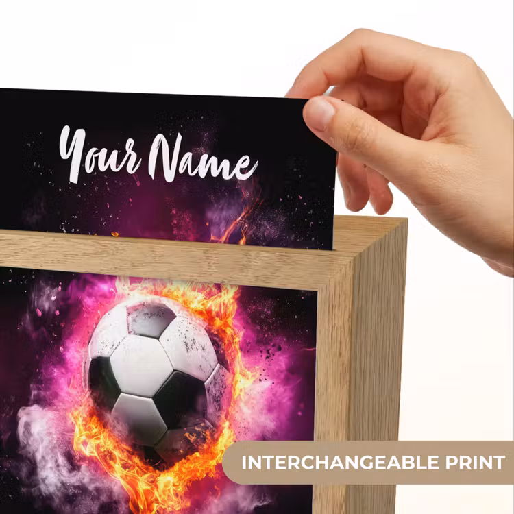 Voetbal - Roze - Vuur Light Box met kabel (Kinderlampje) klein -USP_websiteprintEN