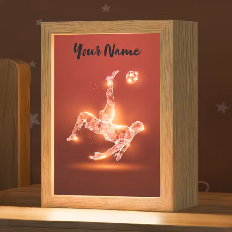 Voetballer - Omhaal - Rood - Neon Light Box met kabel (Kinderlampje) klein -zzz_3d_website