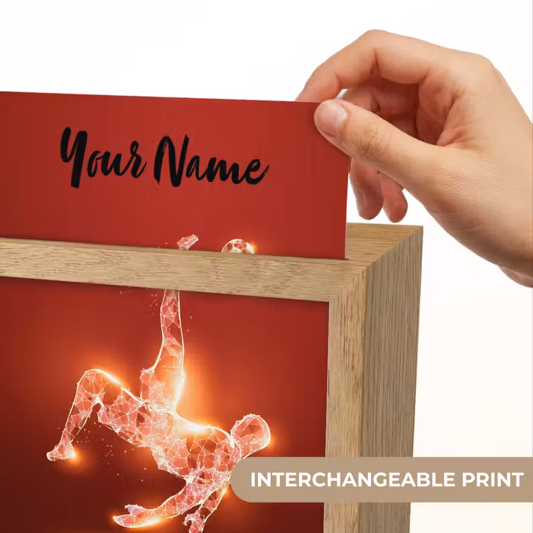 Voetballer - Omhaal - Rood - Neon Light Box met kabel (Kinderlampje) klein -USP_websiteprintEN