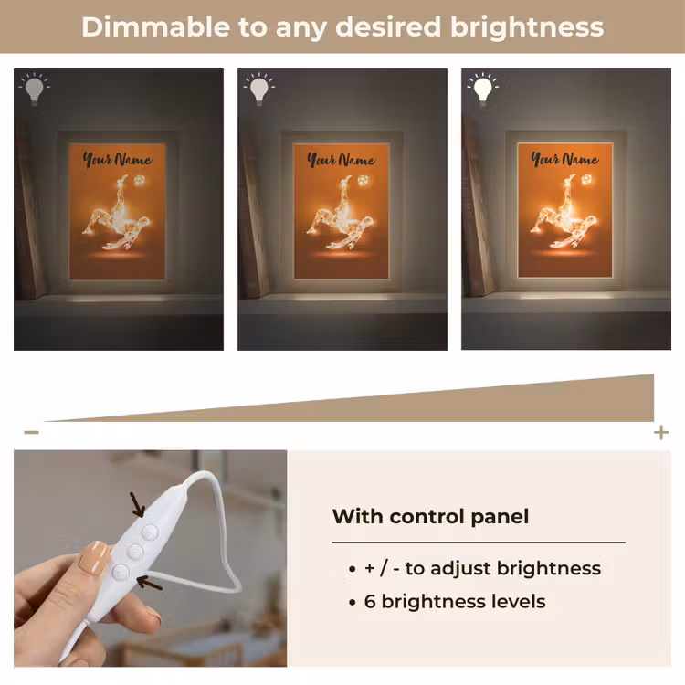 Voetballer - Oranje - Voetbal - Omhaal Light Box met kabel (Kinderlampje) klein -USP_dimbaarEN