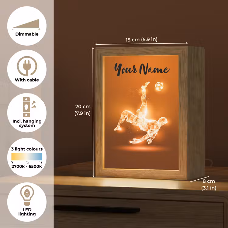 Voetballer - Oranje - Voetbal - Omhaal Light Box met kabel (Kinderlampje) klein -USP_EN