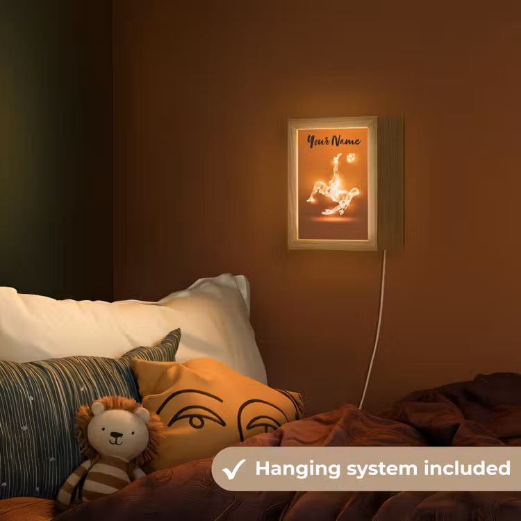 Voetballer - Oranje - Voetbal - Omhaal Light Box met kabel (Kinderlampje) klein -sfeer5_kind_EN