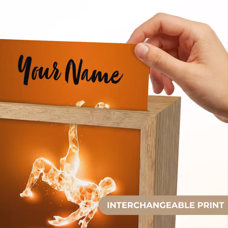 Voetballer - Oranje - Voetbal - Omhaal Light Box met kabel (Kinderlampje) klein -USP_websiteprintEN