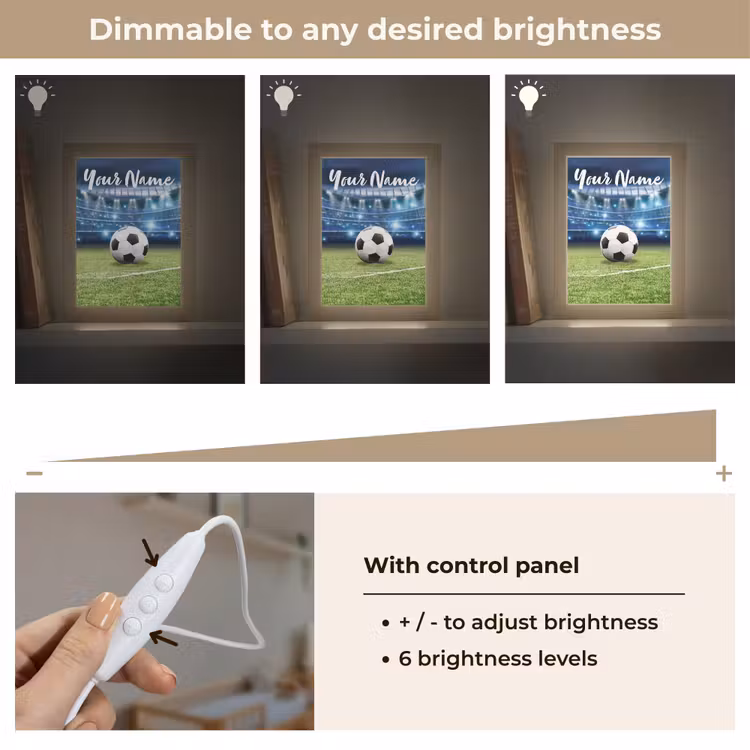 Voetbal - Stadion - Bal - Jongens Light Box met kabel (Kinderlampje) klein -USP_dimbaarEN