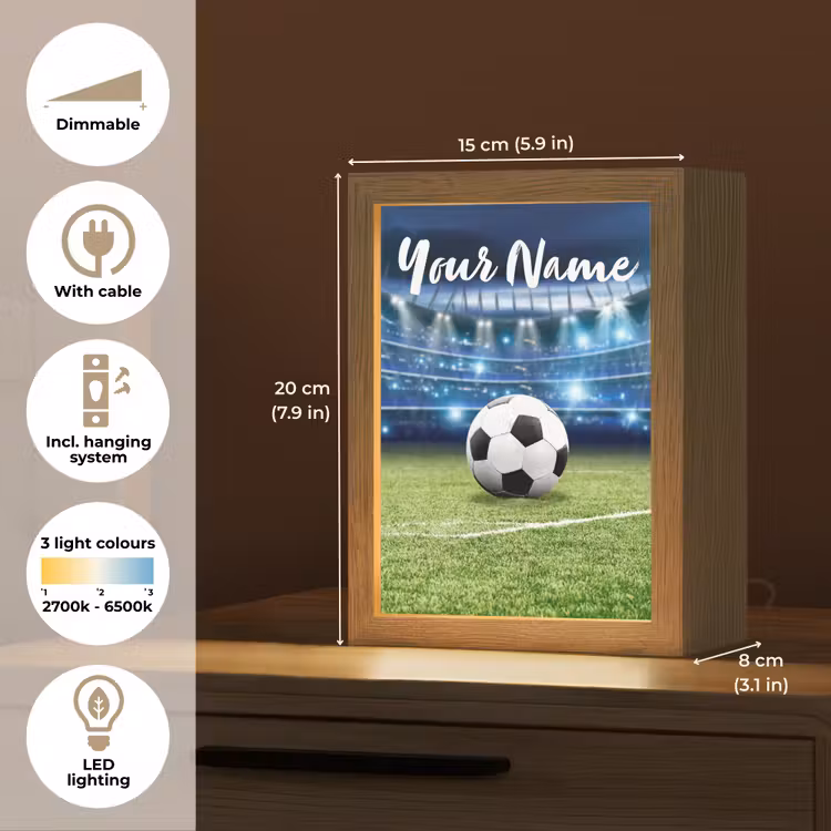 Voetbal - Stadion - Bal - Jongens Light Box met kabel (Kinderlampje) klein -USP_EN