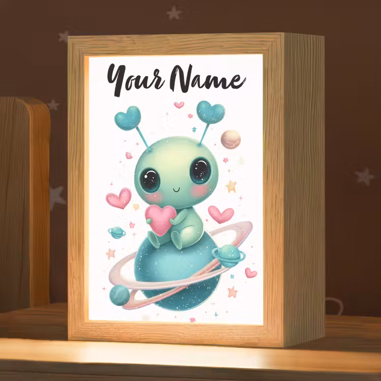 Ruimte - Wezen - Hartjes - Planeet Light Box met kabel (Kinderlampje) klein -zzz_3d_website