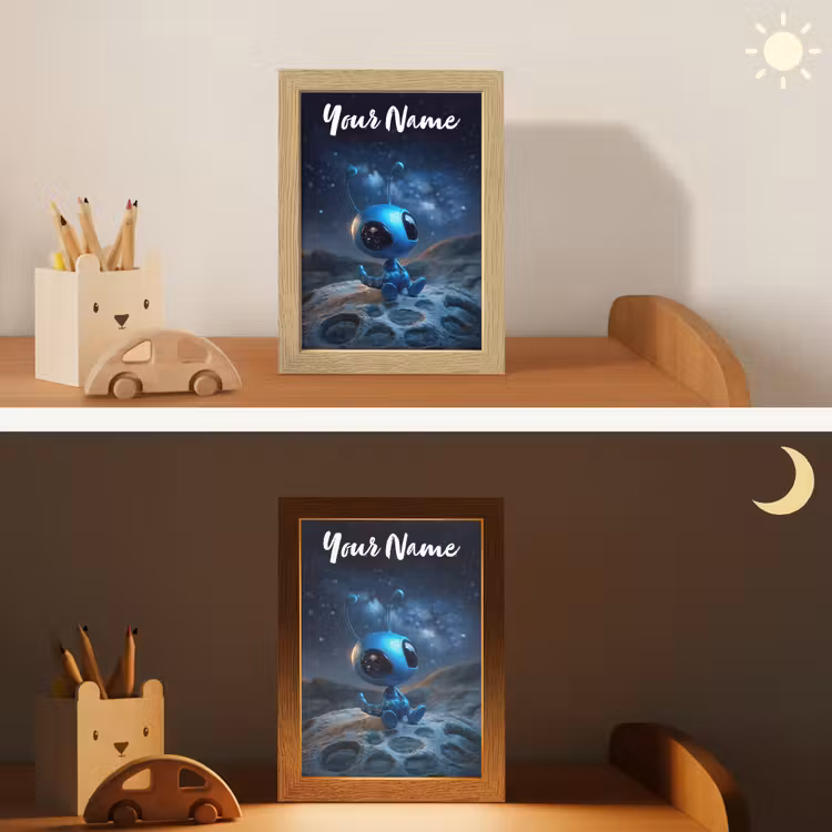 Ruimtewezen - Blauw - Galaxy Light Box met kabel (Kinderlampje) klein -sfeer3_kind