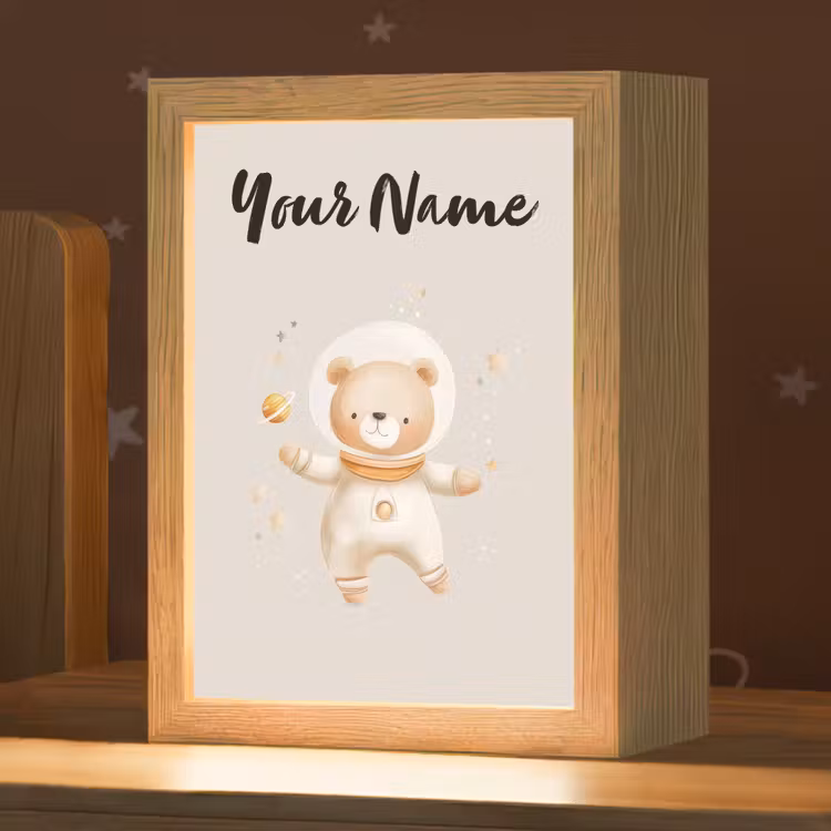 Ruimte - Sterren - Beige - Beer Light Box met kabel (Kinderlampje) klein -zzz_3d_website