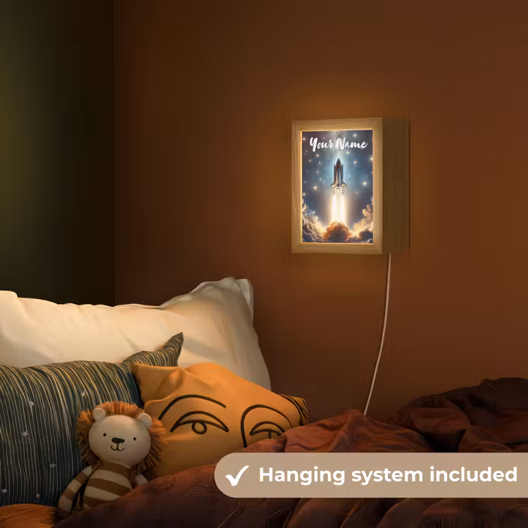 Ruimtevaart - Raket - Space - Sterren Light Box met kabel (Kinderlampje) klein -sfeer5_kind_EN