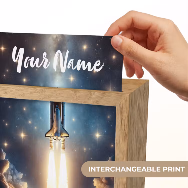 Ruimtevaart - Raket - Space - Sterren Light Box met kabel (Kinderlampje) klein -USP_websiteprintEN