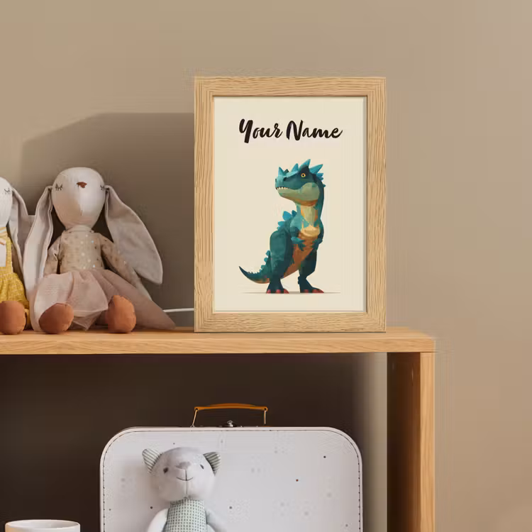 Stekels - Dino - Blauw - Gespierd Light Box met kabel (Kinderlampje) klein -sfeer2_kind