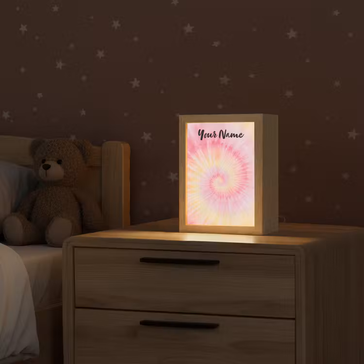 Spiraal - Pastel - Roze Light Box met kabel (Kinderlampje) klein -sfeer1_kind
