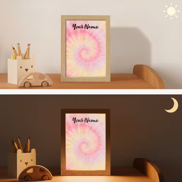 Spiraal - Pastel - Roze Light Box met kabel (Kinderlampje) klein -sfeer3_kind