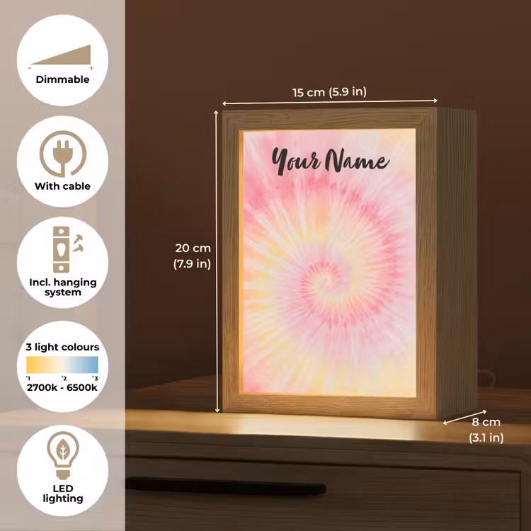 Spiraal - Pastel - Roze Light Box met kabel (Kinderlampje) klein -USP_EN