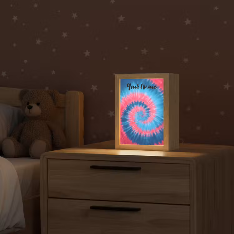 Spiraal - Roze - Blauw Light Box met kabel (Kinderlampje) klein -sfeer1_kind
