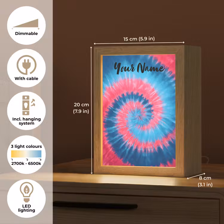 Spiraal - Roze - Blauw Light Box met kabel (Kinderlampje) klein -USP_EN