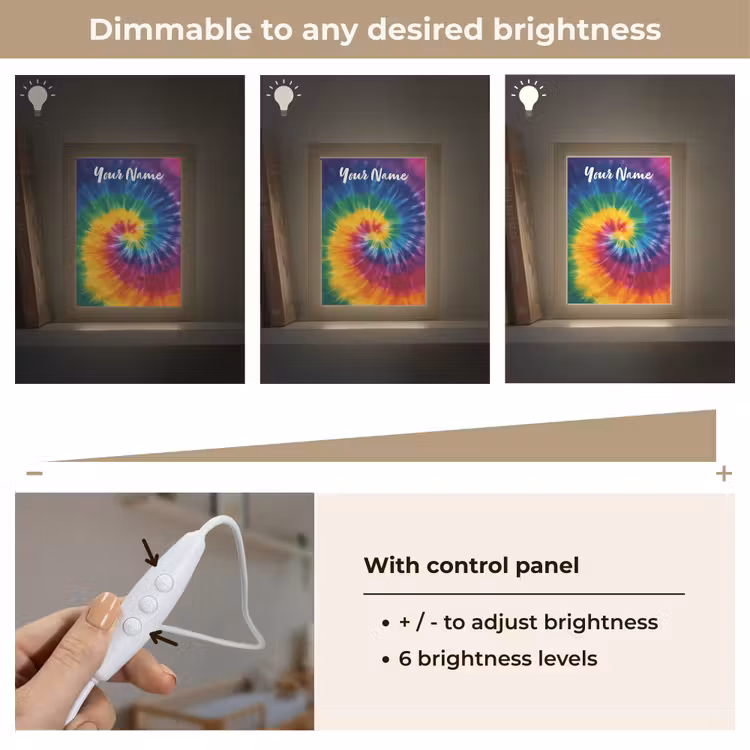 Spiraal - Regenboog - Kleurrijk Light Box met kabel (Kinderlampje) klein -USP_dimbaarEN