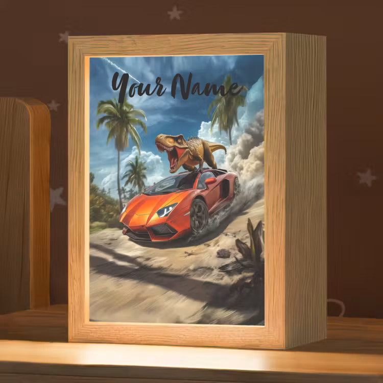 Sportauto - Rood - Dino Light Box met kabel (Kinderlampje) klein -zzz_3d_website