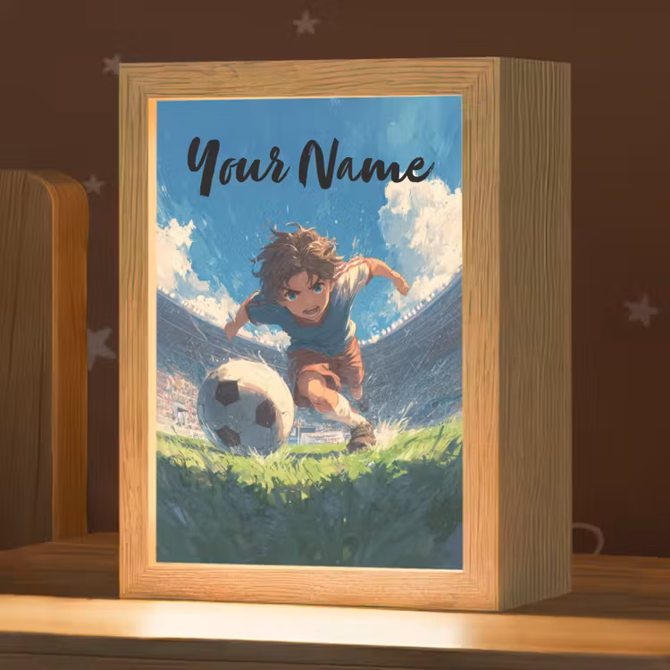 Stadion - Voetbal - Jongen Light Box met kabel (Kinderlampje) klein -zzz_3d_website