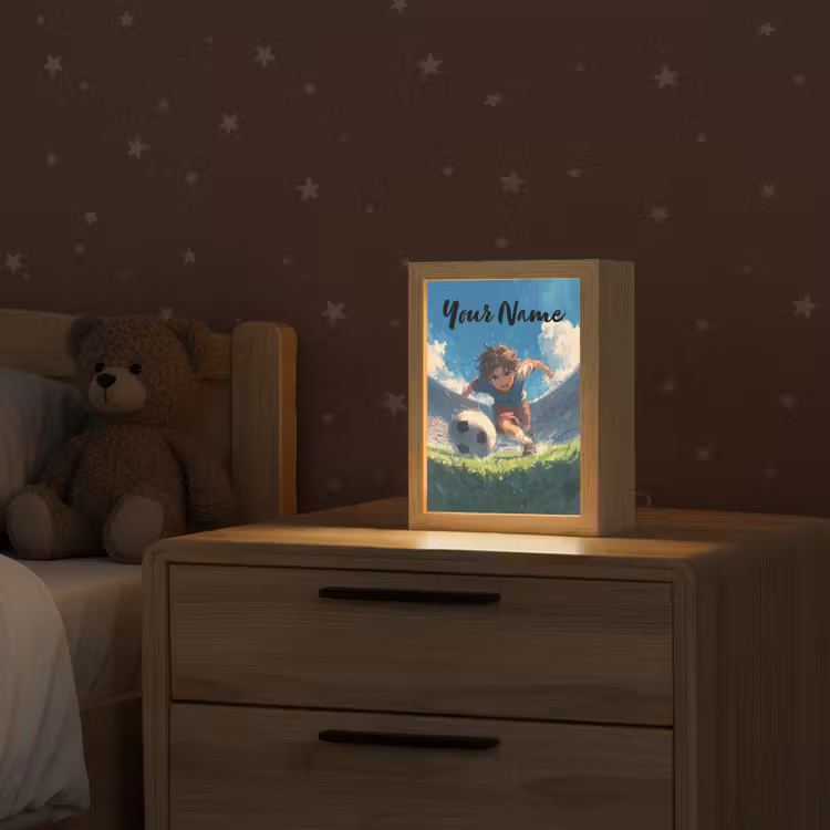 Stadion - Voetbal - Jongen Light Box met kabel (Kinderlampje) klein -sfeer1_kind