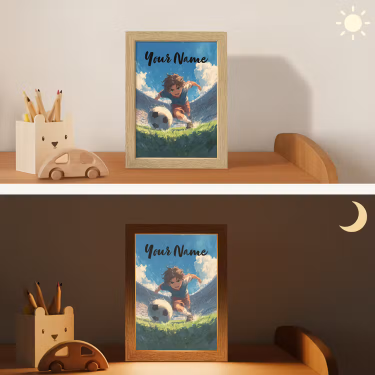 Stadion - Voetbal - Jongen Light Box met kabel (Kinderlampje) klein -sfeer3_kind