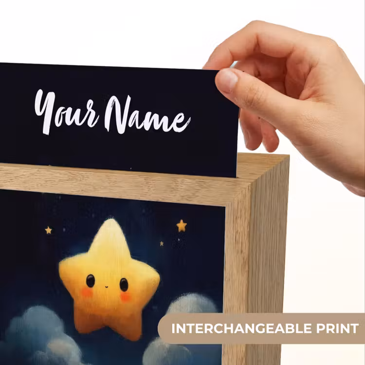 Ster - Gezichtje - Nacht - Wolken Light Box met kabel (Kinderlampje) klein -USP_websiteprintEN