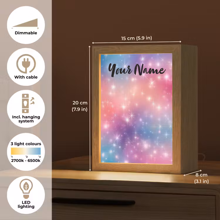 Sterren - Abstract - Kleuren Light Box met kabel (Kinderlampje) klein -USP_EN