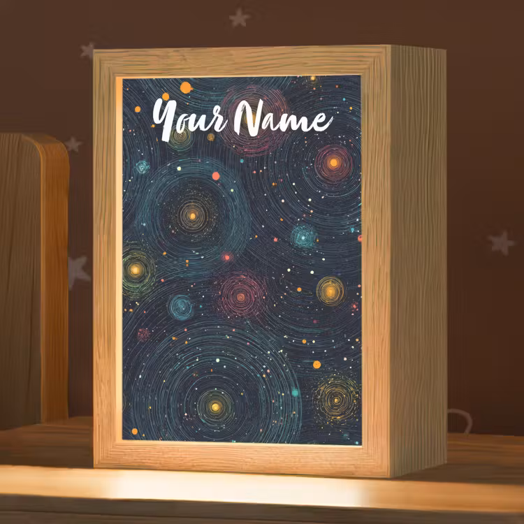Sterren - Kleurrijk - Lichtgevende kernen Light Box met kabel (Kinderlampje) klein -zzz_3d_website