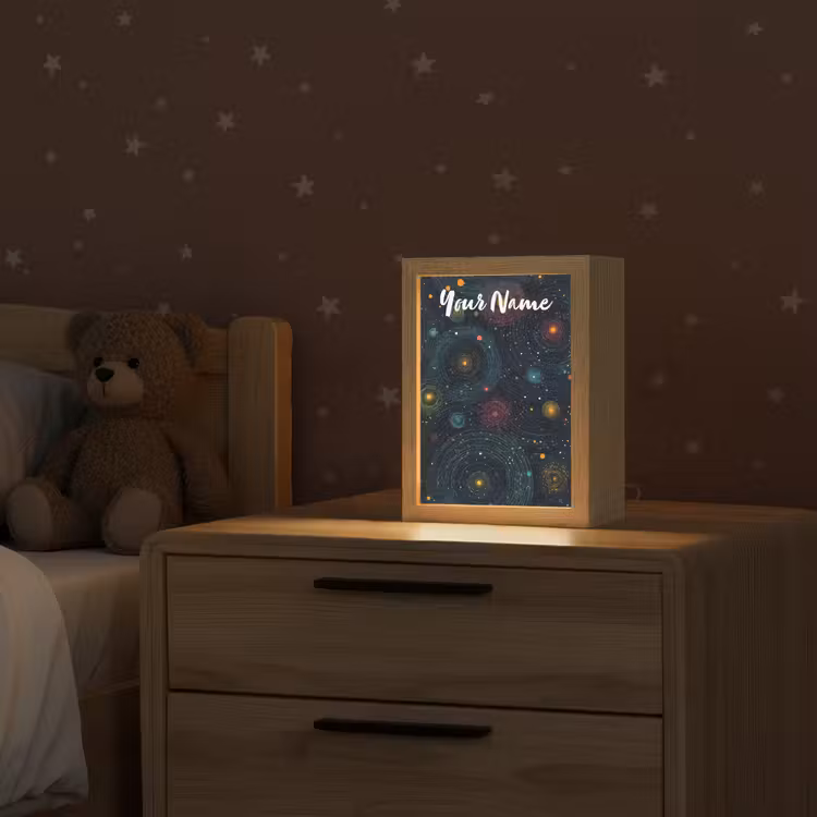 Sterren - Kleurrijk - Lichtgevende kernen Light Box met kabel (Kinderlampje) klein -sfeer1_kind