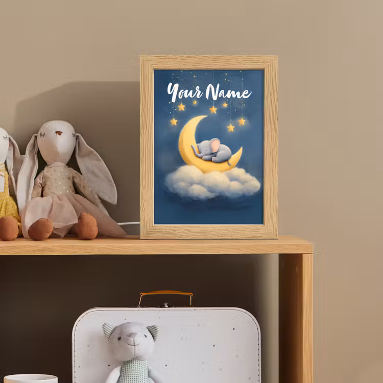 Sterren - Olifant - Maan - Wolken Light Box met kabel (Kinderlampje) klein -sfeer2_kind