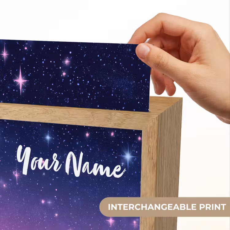 Sterren - Galaxy - Blauw - Roze Light Box met kabel (Kinderlampje) klein -USP_websiteprintEN