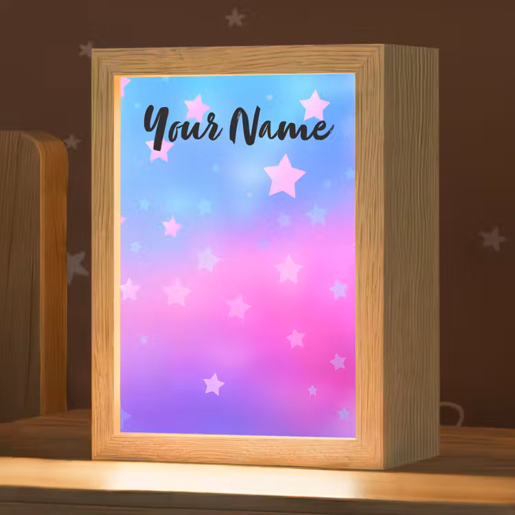 Sterren - Roze - Blauw Light Box met kabel (Kinderlampje) klein -zzz_3d_website