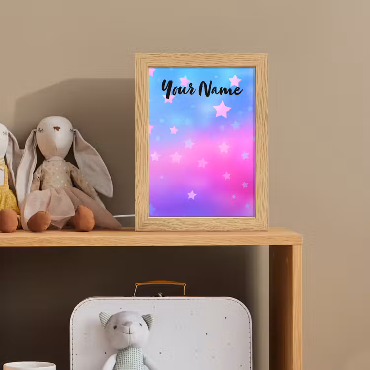 Sterren - Roze - Blauw Light Box met kabel (Kinderlampje) klein -sfeer2_kind