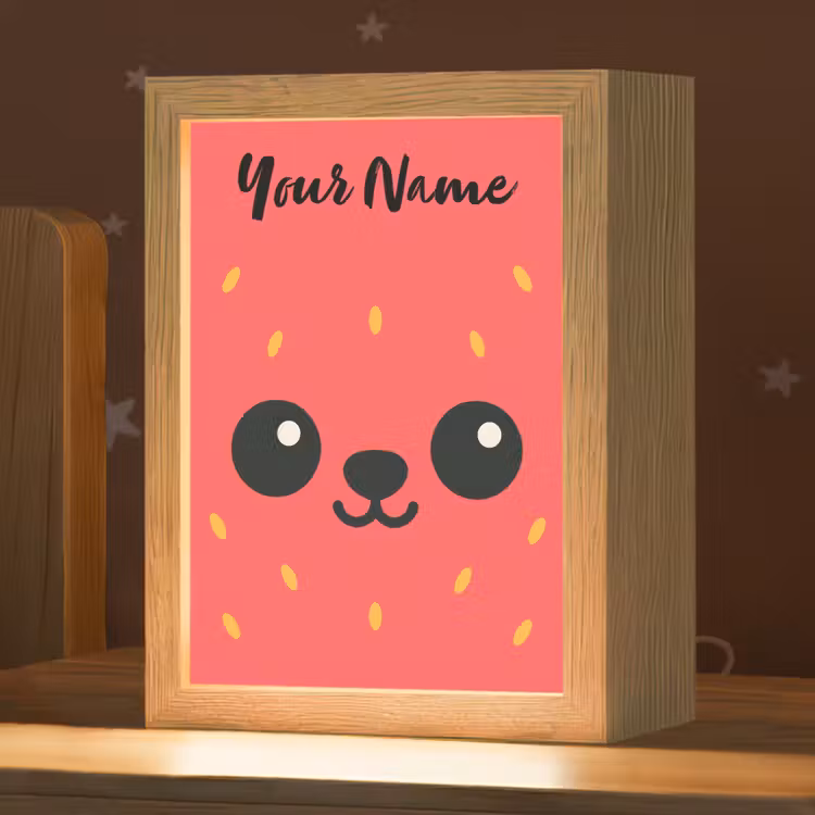 Aardbei - Gezichtje - Rood Light Box met kabel (Kinderlampje) klein -zzz_3d_website