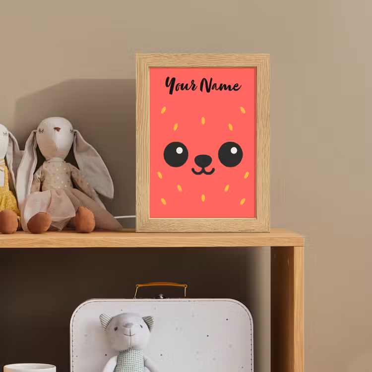 Aardbei - Gezichtje - Rood Light Box met kabel (Kinderlampje) klein -sfeer2_kind