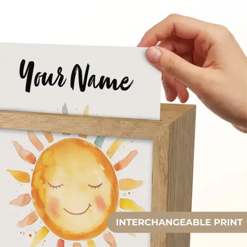 Zon - Watercolor - Geel Light Box met kabel (Kinderlampje) klein -USP_websiteprintEN
