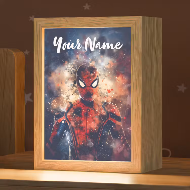 Superheld - Jongens - Rook - Kleuren Light Box met kabel (Kinderlampje) klein -zzz_3d_website
