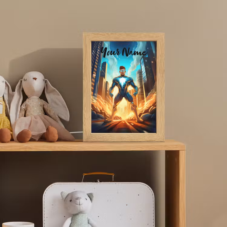 Superhelden - Kinderen - Jongens Light Box met kabel (Kinderlampje) klein -sfeer2_kind