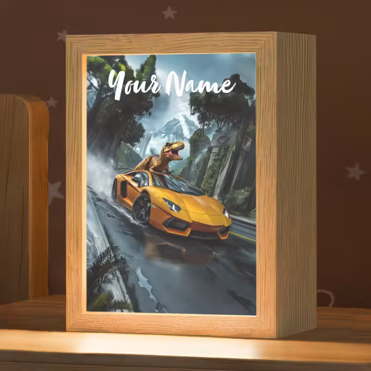 T-Rex - Auto - Regenwoud Light Box met kabel (Kinderlampje) klein -zzz_3d_website