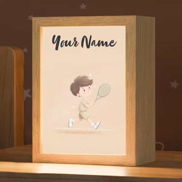 Tennis - Jongen - Sterretjes - Sportkleding Light Box met kabel (Kinderlampje) klein -zzz_3d_website