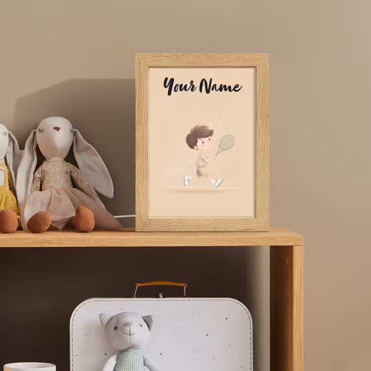 Tennis - Jongen - Sterretjes - Sportkleding Light Box met kabel (Kinderlampje) klein -sfeer2_kind