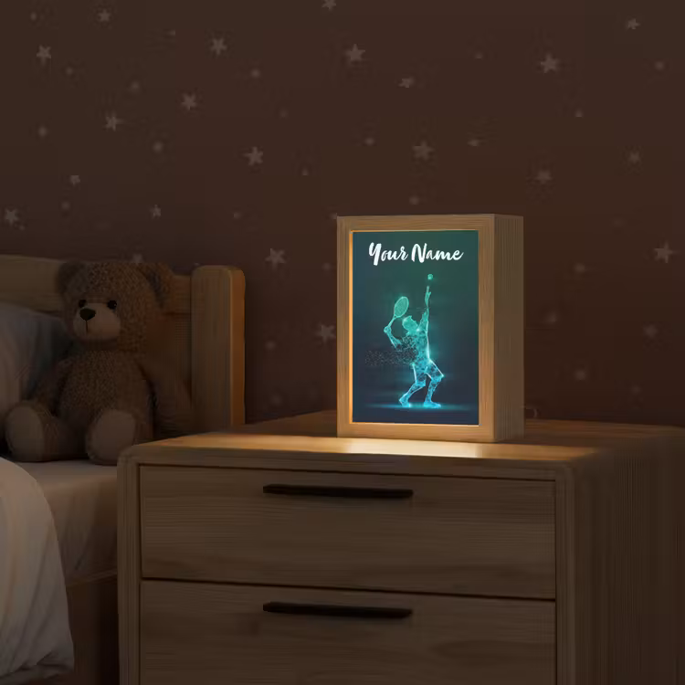 Tennis - Futuristisch - Sport - Neon Light Box met kabel (Kinderlampje) klein -sfeer1_kind