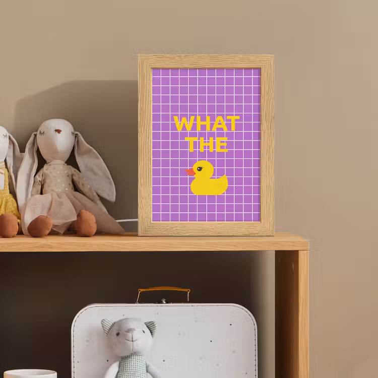 Tekst - Eend - Paars Light Box met kabel (Kinderlampje) klein -sfeer2_kind