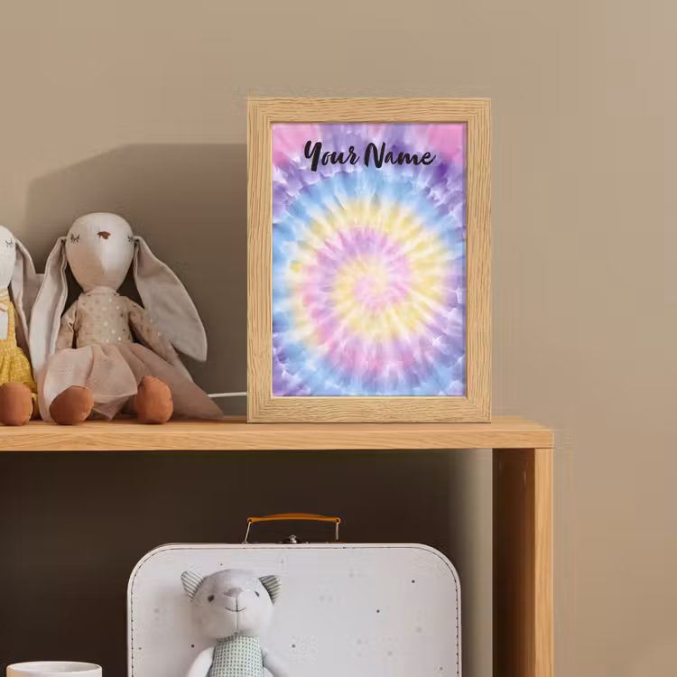 Tie Dye - Klassiek - Pasteltinten Light Box met kabel (Kinderlampje) klein -sfeer2_kind