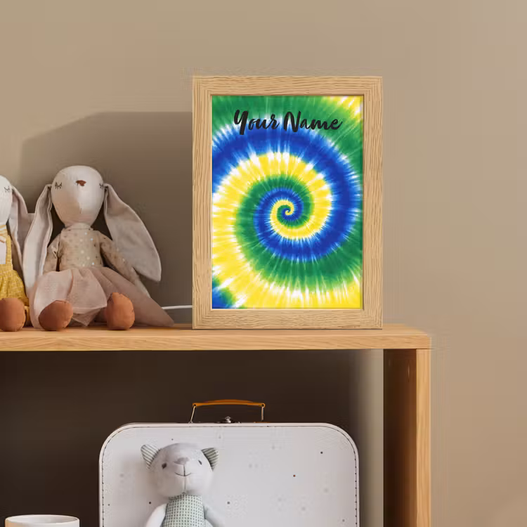 Tie Dye - Groen - Klassiek Light Box met kabel (Kinderlampje) klein -sfeer2_kind