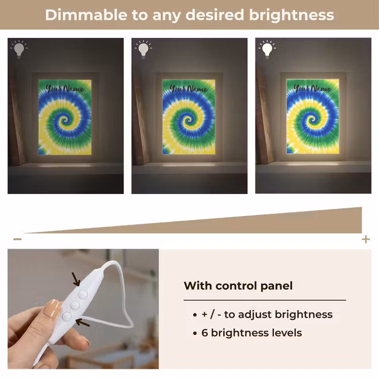 Tie Dye - Groen - Klassiek Light Box met kabel (Kinderlampje) klein -USP_dimbaarEN
