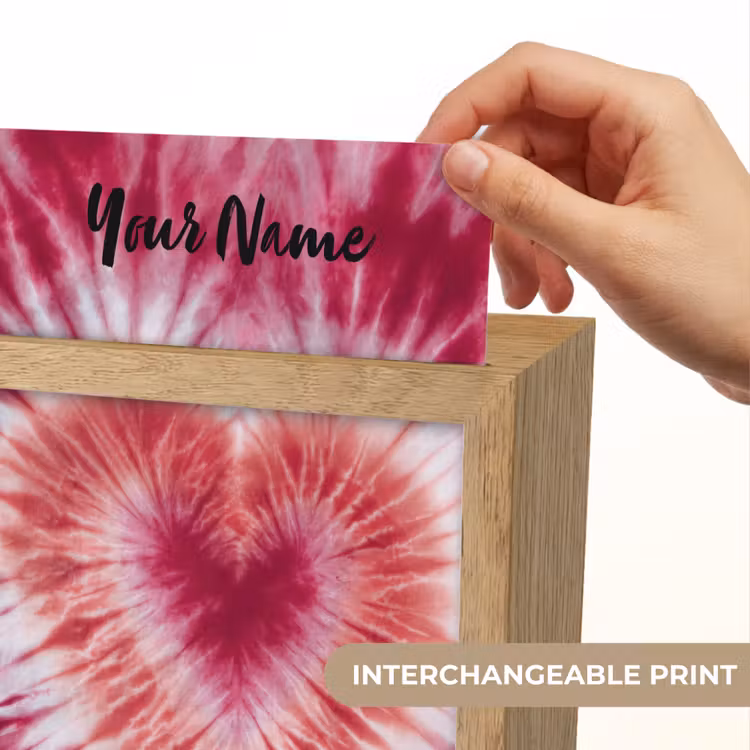 Tie Dye - Hartvorm - Roze Light Box met kabel (Kinderlampje) klein -USP_websiteprintEN