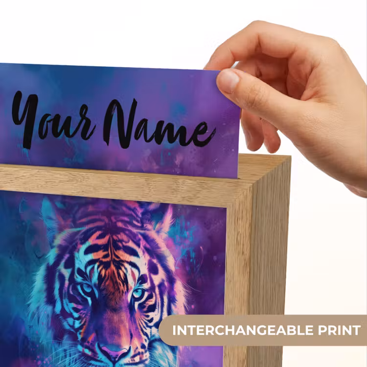 Tijger - Kleurrijk - Rook - Dieren Light Box met kabel (Kinderlampje) klein -USP_websiteprintEN
